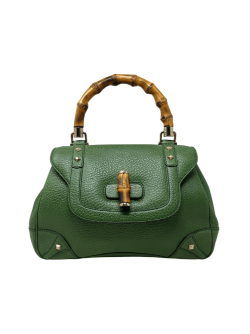 Borsa Gucci Bamboo in pelle verde