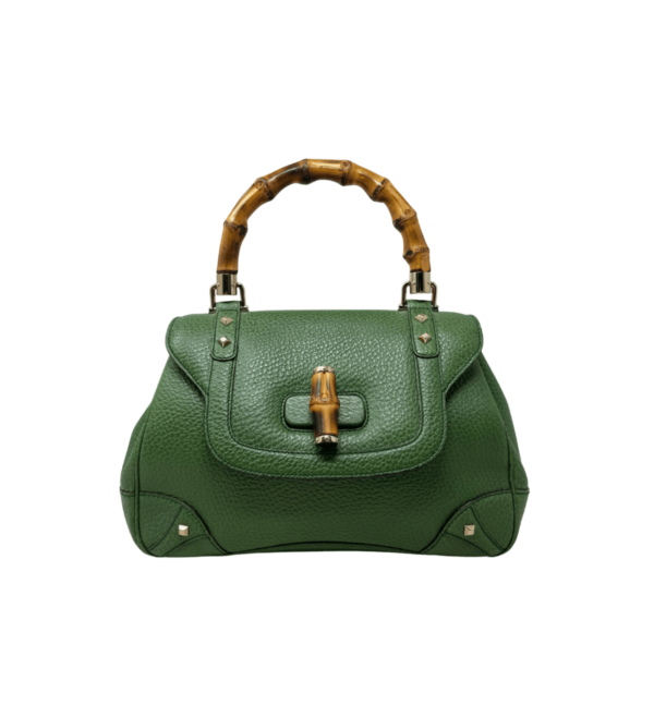 Borsa Gucci Bamboo in pelle verde