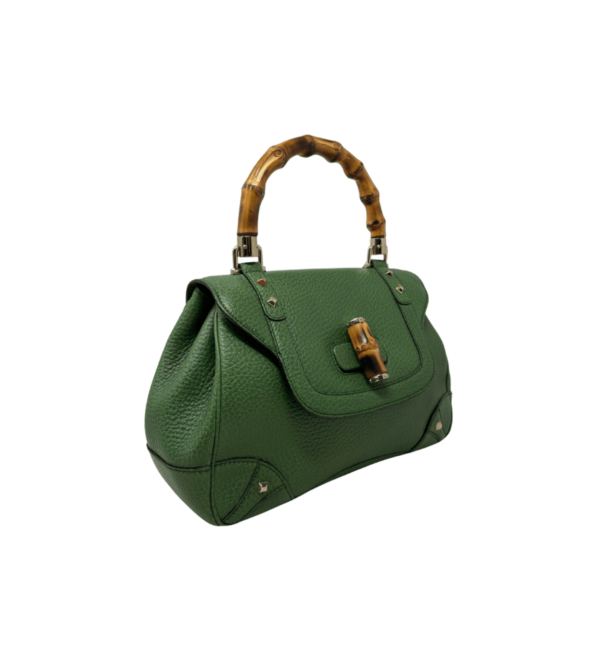 Borsa Gucci Bamboo in pelle verde