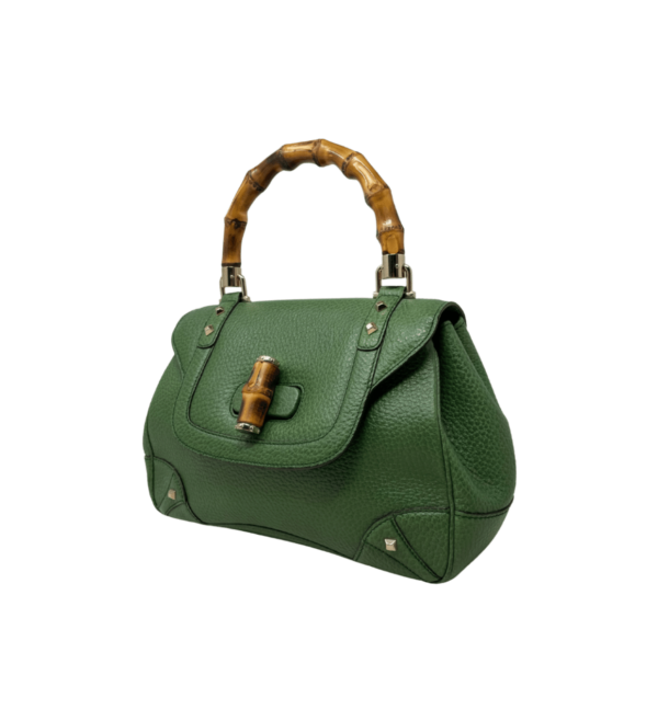 Borsa Gucci Bamboo in pelle verde