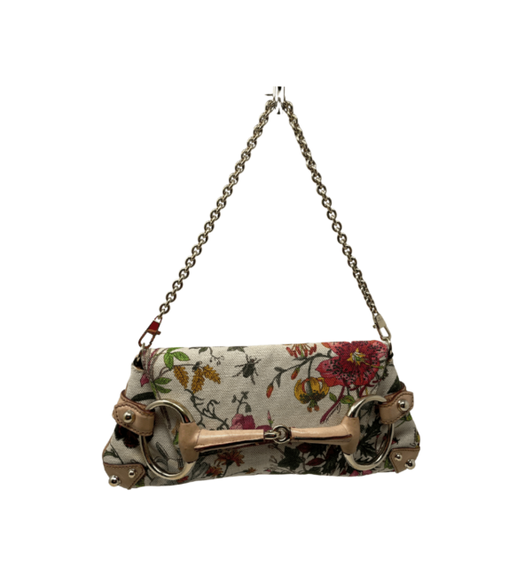 Borsa a spalla Gucci Flora Horsebit