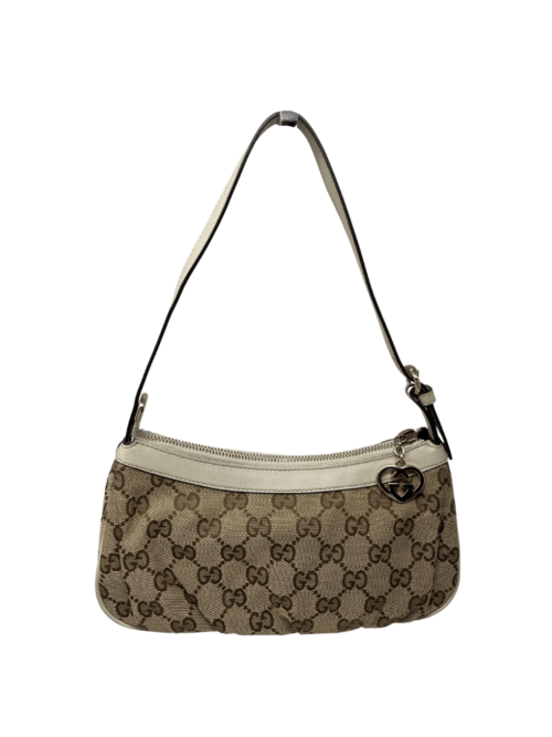 Pochette firmata Gucci in tessuto logato