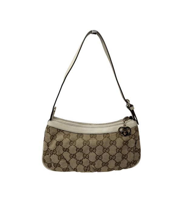 Pochette firmata Gucci in tessuto logato