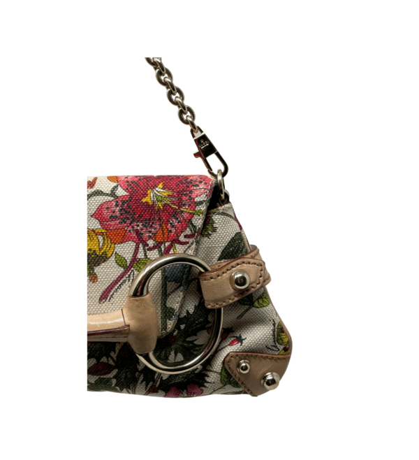 Borsa a spalla Gucci Flora Horsebit