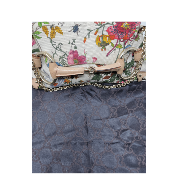 Borsa a spalla Gucci Flora Horsebit