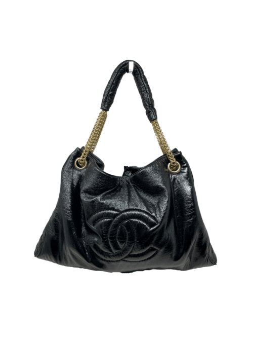 Borsa Chanel in pelle verniciata nera