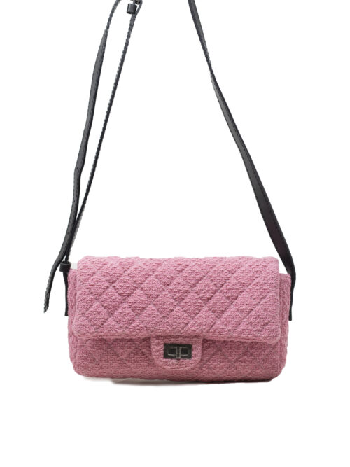 Borsa Chanel 2.55 in lana rosa