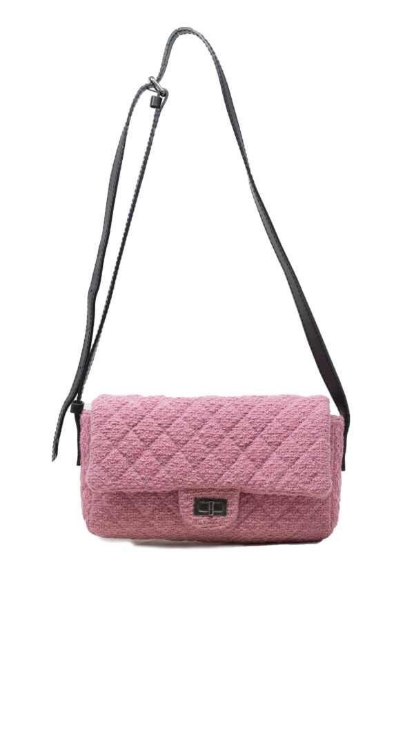 Borsa Chanel 2.55 in lana rosa